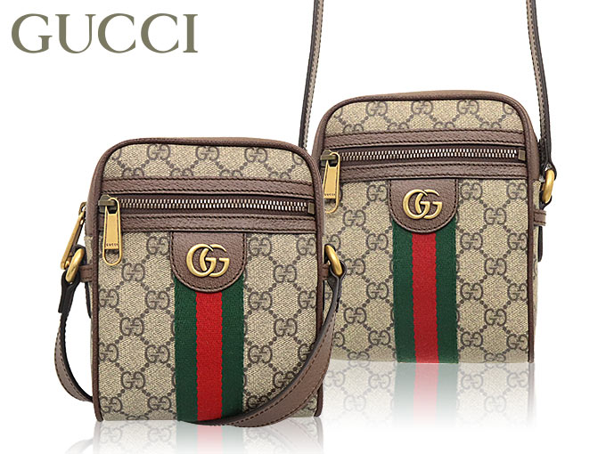 グッチ GUCCI★バッグ(ショルダーバッグ)598127 96IWT ベージュ×エボニー オフィディア GG スプリーム キャンバス ウェブ ストライプ ミニ ショルダーバッグ