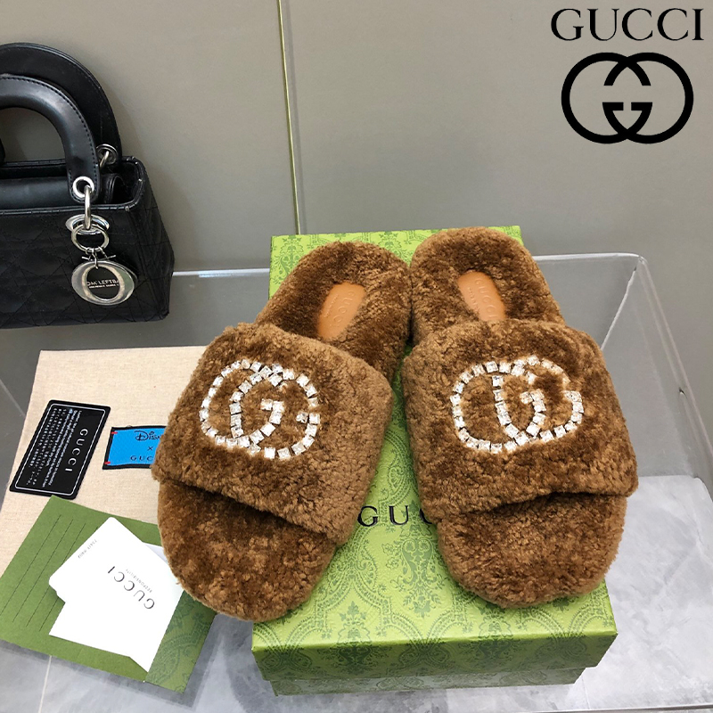 ファッション純羊毛厚底スリッパ摩耗に強い滑り止めtpu材質の靴底です