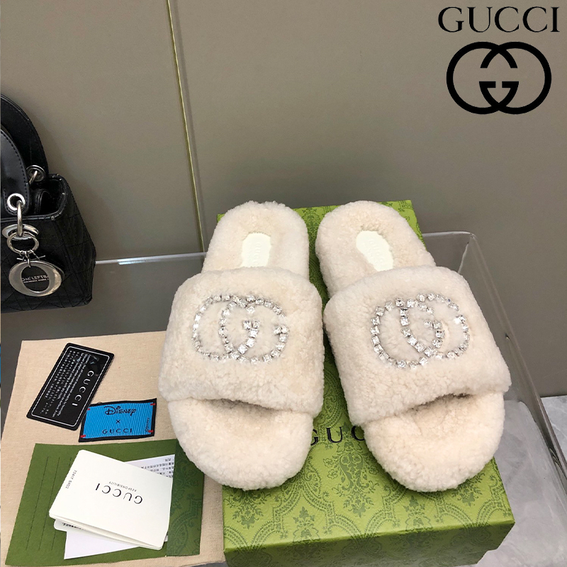 ファッション純羊毛厚底スリッパ摩耗に強い滑り止めtpu材質の靴底です